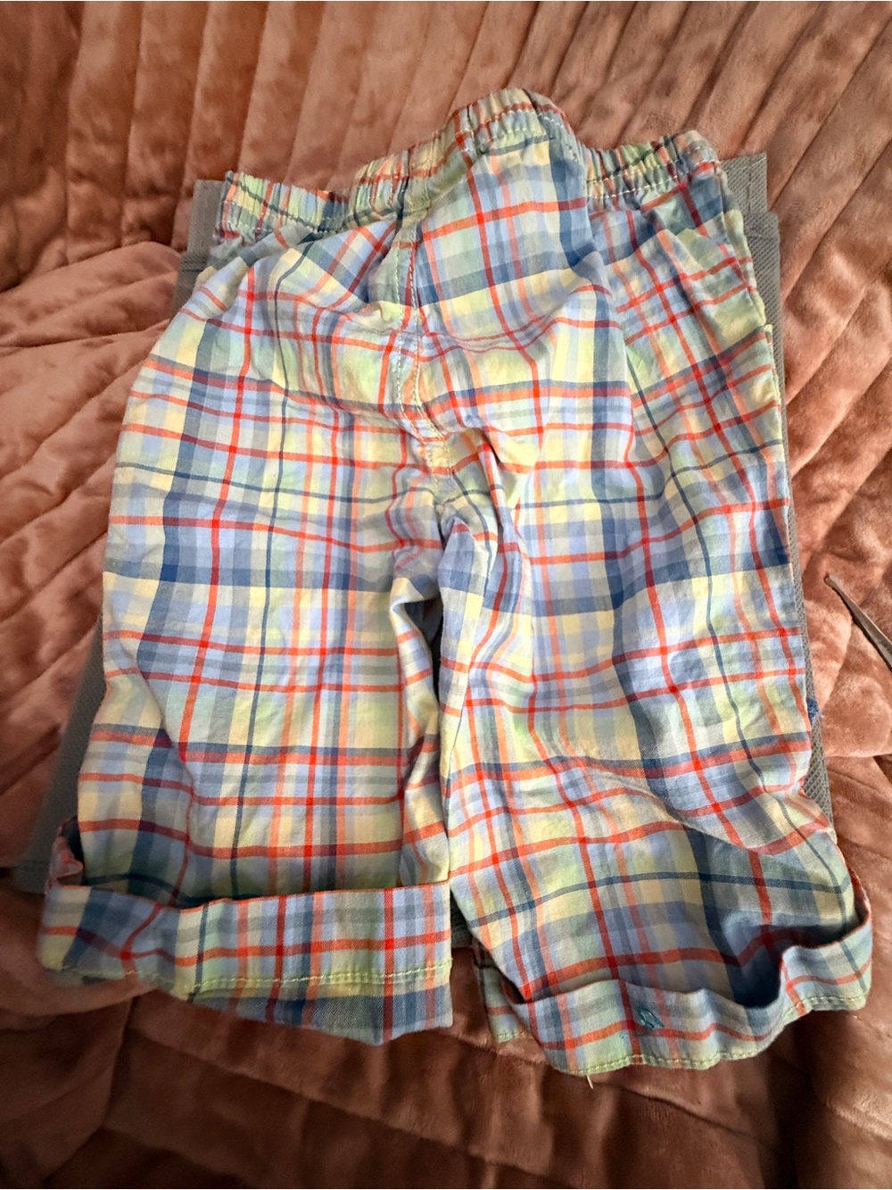 Guess Plaid Kids Shorts - Blue, Yellow, Red